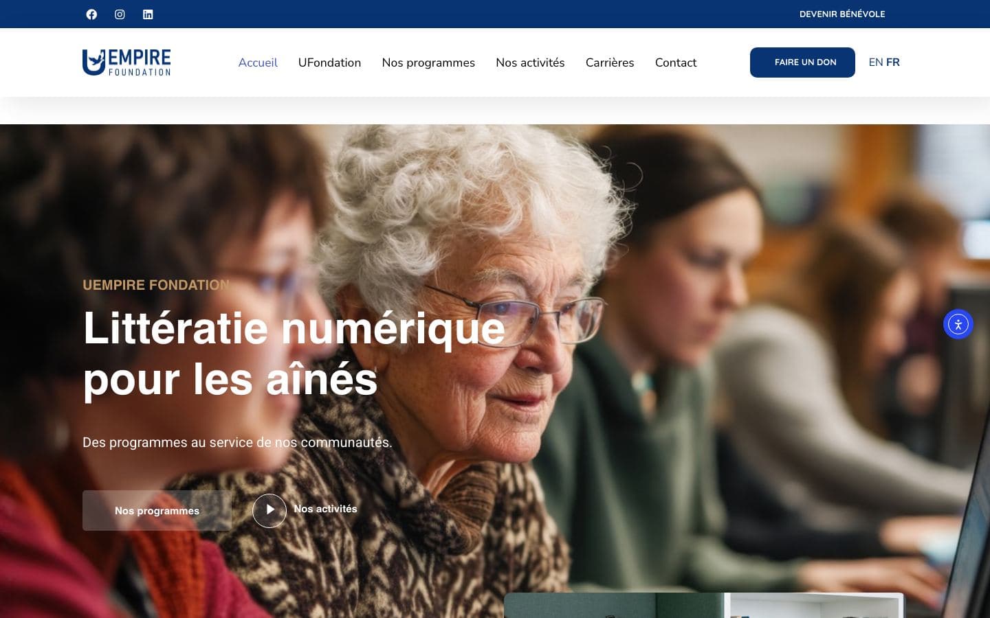 Preview of the UEMPIRE Fondation website